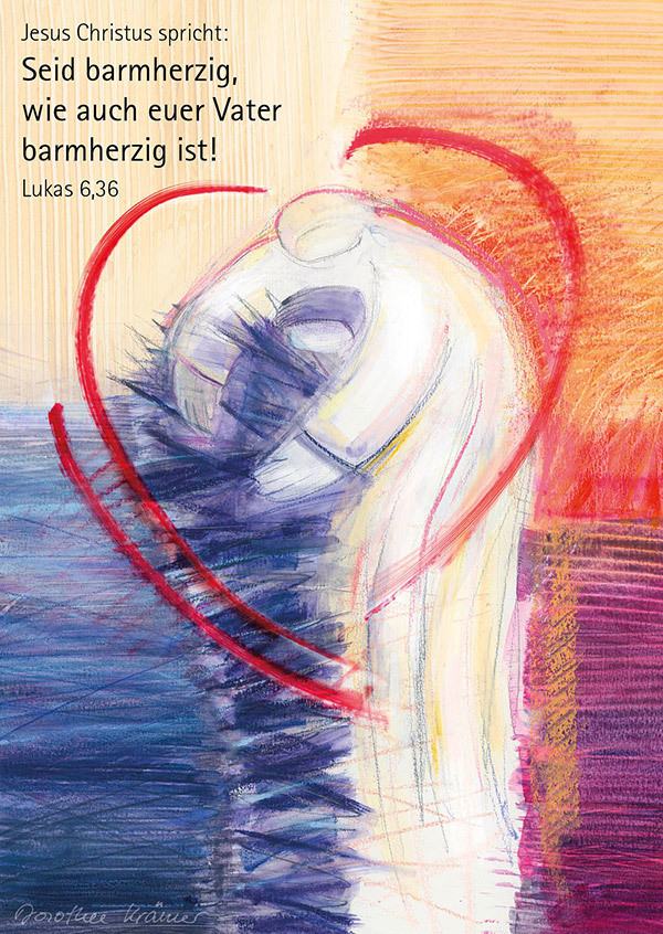 Kunstblatt "Barmherzig" A4, Jahreslosung 2021